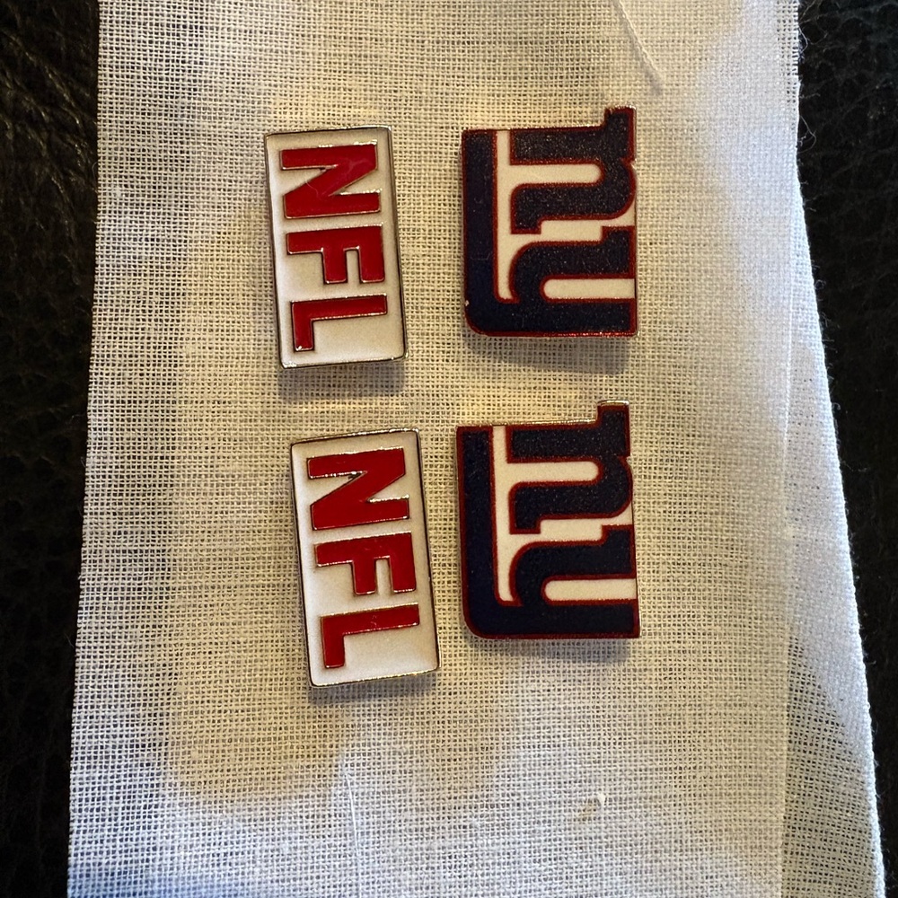 NFL/ NY Giants Metal Buttons from Lele Sadoughi Scrunchie